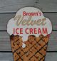 Big Brown ' S Velvet Ice Cream Cone Wall Sign/message Board Primitive Dairy Decor Primitives photo 1