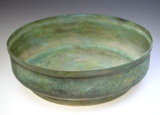 Large Roman Bronze Ceremonial Bowl photo