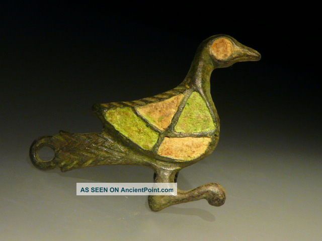 Roman Bronze Zoomorphic Enamel Fibula BroОsh Of Duck Reproductions photo