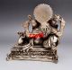 Chinese Old Handwork Carved Silver Copper Elephant Nose Buddha Statue Buddha photo 4