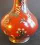 Fine Signed Red Meiji - Era Japanese Cloisonne Vase W/ Wisteria C.  1890 Antique Vases photo 3