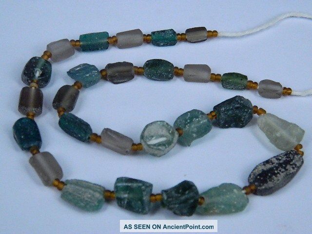 Ancient Fragment Glass Beads Strand Roman 200 Bc Ml1300 Roman photo