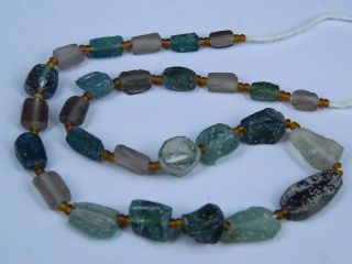 Ancient Fragment Glass Beads Strand Roman 200 Bc Ml1300 photo