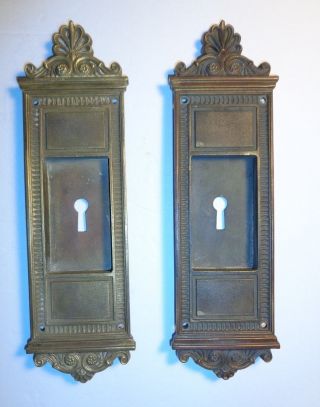Antique Sargent Faceplate - Pocket Door Pulls,  Bronze,  No.  844 Ag.  9 