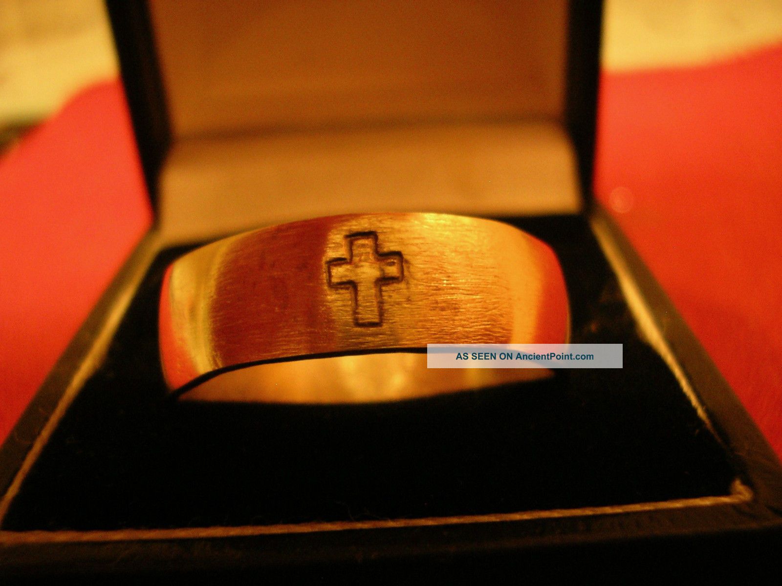 Large Ancient Byzantine / Medieval Ring With ' Cross ' - - Detector Find Roman photo