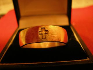 Large Ancient Byzantine / Medieval Ring With ' Cross ' - - Detector Find photo