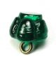 Antique Glass Charmstring Button Green Candy Mold Flat Top - Swirl Back Buttons photo 1