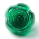 Antique Glass Charmstring Button Green Candy Mold Flat Top - Swirl Back Buttons photo 2