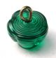 Antique Glass Charmstring Button Green Candy Mold Flat Top - Swirl Back Buttons photo 3