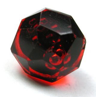 Antique Button Faceted Ruby Red Color Glass Ball Shaped Design photo