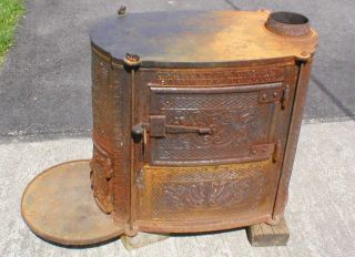 Antique 1800 ' S Clement Brook & Co. ,  Hopewell Furance Cast Iron Ten Plate Stove photo