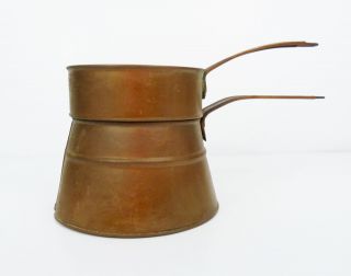 Antique Vintage Copper Melting Pot Double Boiler photo