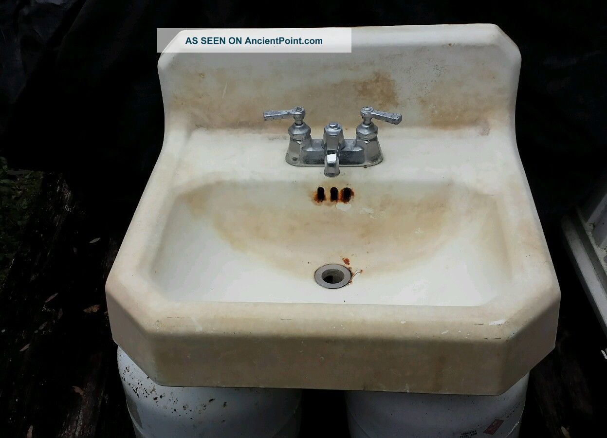 Vintage Porcelain Cast Iron Sink 22 