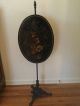 Antique Pole Fire Screen Wrought Iron Hand Painted Circa 1880 ' S Hearth Ware photo 1