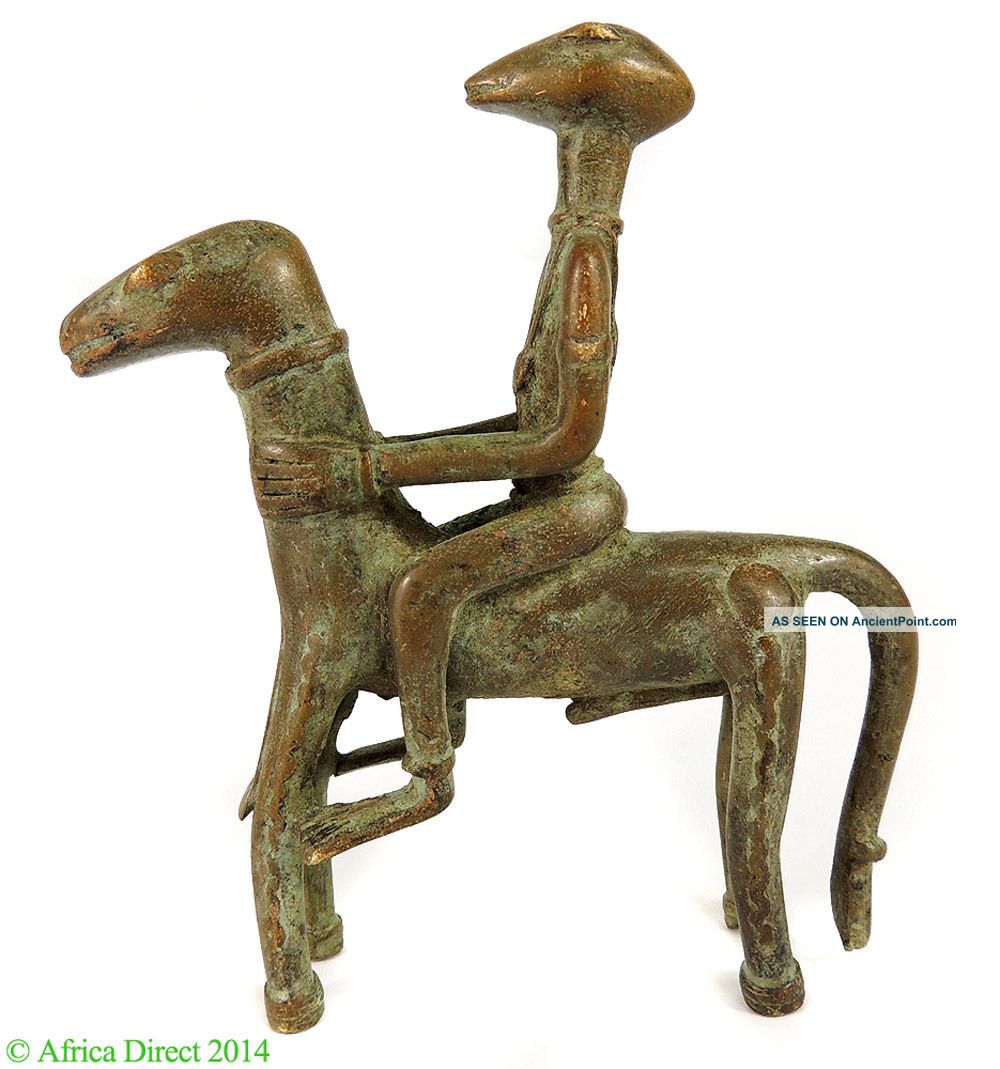 Dogon Bamana Brass Figure Rider On Horse Equestrian African Art Was $125.  00 Other African Antiques photo