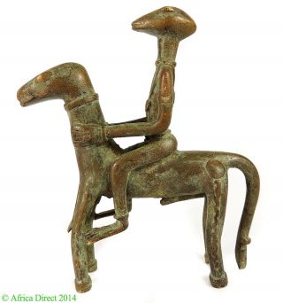Dogon Bamana Brass Figure Rider On Horse Equestrian African Art Was $125.  00 photo