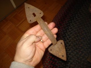 Primitives 18th Century Hand Forged Iron 10 Inch Thumb Latch photo