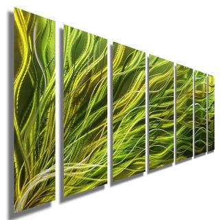Abstract Green/gold Metal Wall Art Painted Sculpture - Rays Of Hope By Jon Allen photo