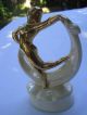 Estate Gold - Tone Deco Dancer On A White Pearl Base Figurine Figurines photo 4