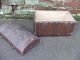 Large Steamer Trunk Suitcase Chest Decorative Vintage Dome Topped Wood Ribbed 1900-1950 photo 9