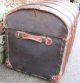 Large Steamer Trunk Suitcase Chest Decorative Vintage Dome Topped Wood Ribbed 1900-1950 photo 3