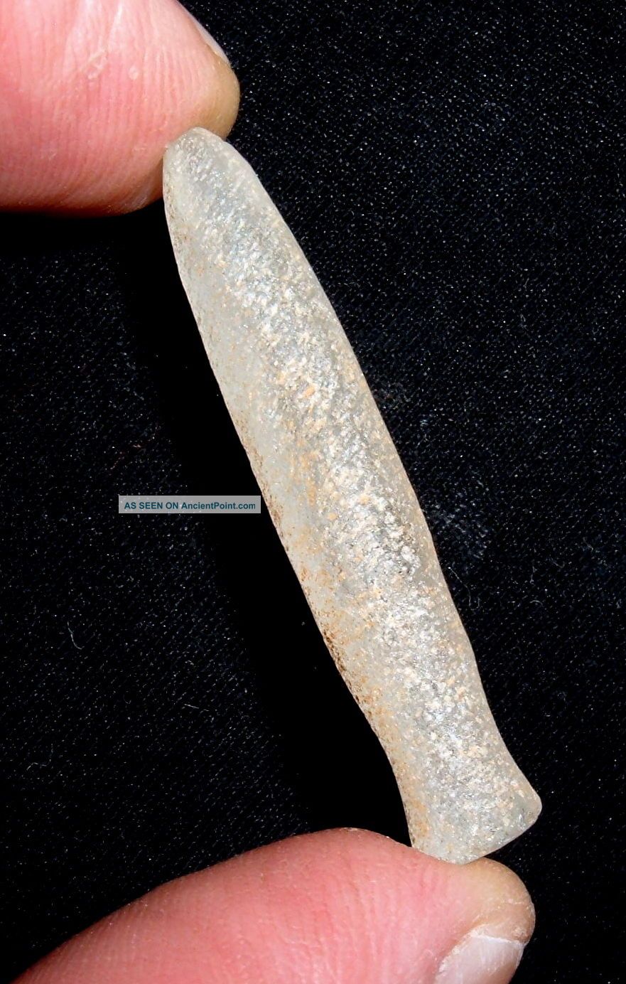 Select Sahara Neolithic Quartz Plug,  Labret (43mm) Prehistoric African Artifact Neolithic & Paleolithic photo