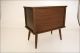 Mid Century Record Cabinet Danish Modern Vtg Wood Table Stand Lp Storage Mod 60s Post-1950 photo 3