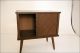 Mid Century Record Cabinet Danish Modern Vtg Wood Table Stand Lp Storage Mod 60s Post-1950 photo 6