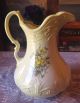 Ironstone England Vintage Yellow/white/green Pitcher W/ Flowers - 1890 Pitchers photo 1