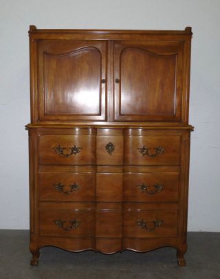 Vtg Widdicomb French Provincial Mid Century Tall Dresser Chest On Chest 111702 photo