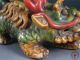 A Antique Old Chinese Export Famille Rose Porcelain Foo Dogs Statue Lion Foo Dogs photo 9