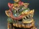 A Antique Old Chinese Export Famille Rose Porcelain Foo Dogs Statue Lion Foo Dogs photo 8