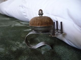 Antique Sewing Table Clamp Pin Cushion Thread Holder Acorn Finial photo