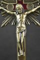 Rare Old Decoration Copper Carved Holy Jesus On The Cross Suffering Statue Buddha photo 1
