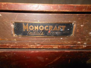 Vintage Monocraft Initials 4 Drawer Wood Display Cabinet photo