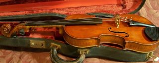 A Old Violin Labeled Stefano Scarampella 1904 photo