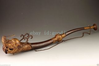 Tibet Music Exorcism Tools Manufacture Musical Instrument Brass Dragon Trumpet photo