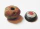 Zurqieh - Ancient Egypt,  Roman Glass Eye Bead & 18th Dynasty Terracotta Bead Egyptian photo 1