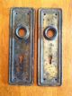 Antique Depression Era Sargent Door Lock Hardware Glass Doorknobs Brass Iron Vtg Door Knobs & Handles photo 4