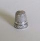 Antique Sterling Silver Stern Bros.  Two - Band Thimble With Beaded Rim Roses C1890 Thimbles photo 2
