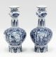 Chinese Delft Vtg / Antique Garlic Bulb Head Vase Blue & White Porcelain Vases photo 1