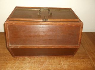 Vintage Handmade Lidded Wooden Box Shabby Cottage Chic Storage Box photo