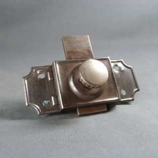 Antique French Vintage Iron & Aluminium Slide Bolt Latch Lock Door photo