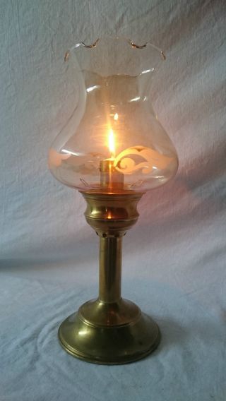 Antique Self Adjusting Spring Loaded Candle Lamp photo