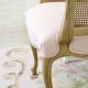 Shabby Cottage Chic Tufted Pink Linen Cane Banquette Chair Gold Home Furniture 1900-1950 photo 4