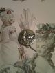 Antique Brass Metal Picture Button Cherub Pulled By Dragonfly Paris Buttons photo 1