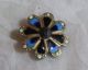 Antique Enamel Button Flower Shape Cut Steel Center Buttons photo 1