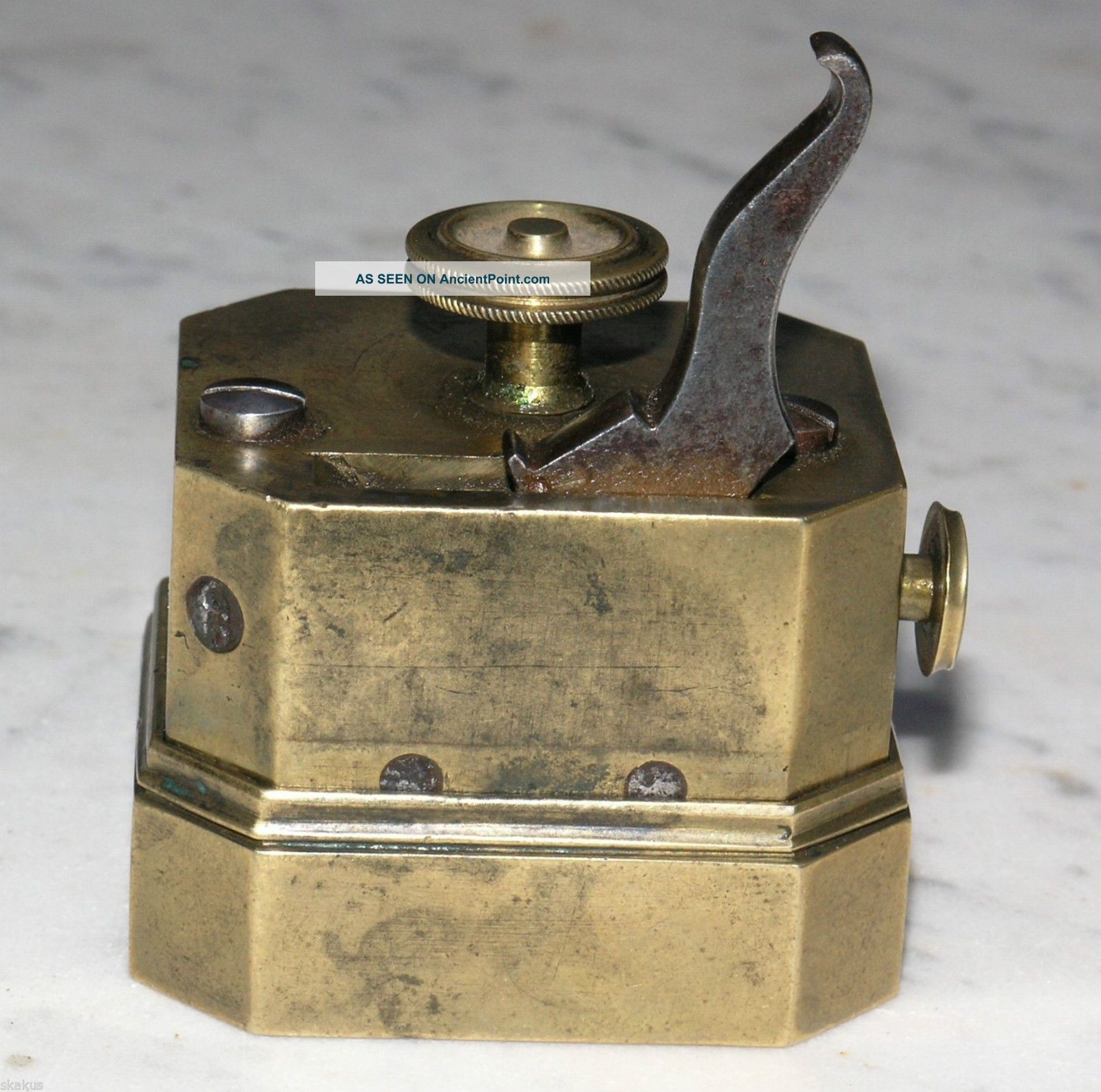 Authentic C1800 Antique Medical Surgeon ' S Brass Bloodletting Scarificator Tool Science & Medicine (Pre-1930) photo