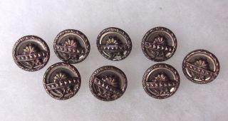 Buttons Victorian Antique Purple Tinted Metal Matching photo