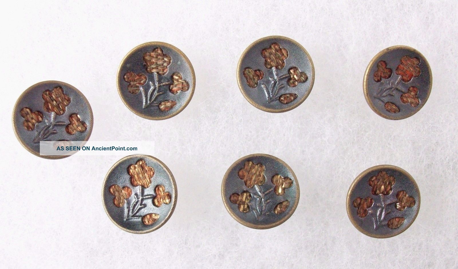 Buttons Victorian Tinted Metal Screen Back Matching Perfume Buttons photo